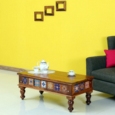 Moroccan Mosaic Lewiston Wooden Coffee Table Honey